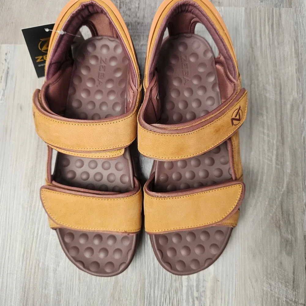 Zeba Summer Breeze ZSD301 Mens 11 Sandals Beige Genuine Leather Comfort Hiking